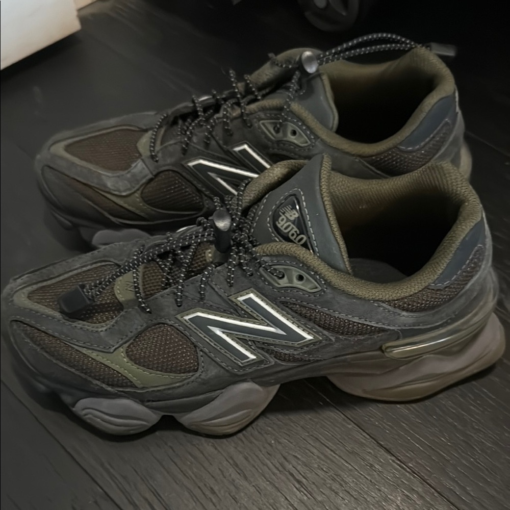 New Balance Black and Olive Sneakers